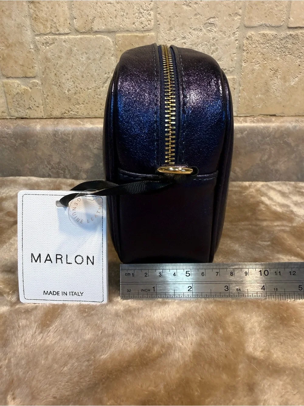 Marlon Made In Italy Navy Blue Crossbody Bag — Sleek Everyday Shoulder Bag